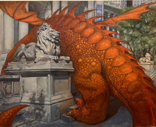 Dragons of NYC: Bryant Park Library -  11x14” Print